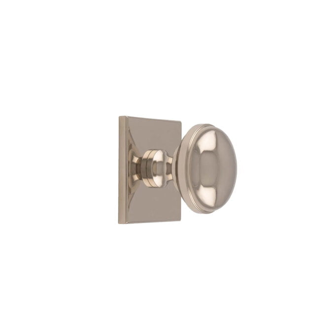 Warwick Cupboard Knob on 40mm Backplate - Polished Nickel