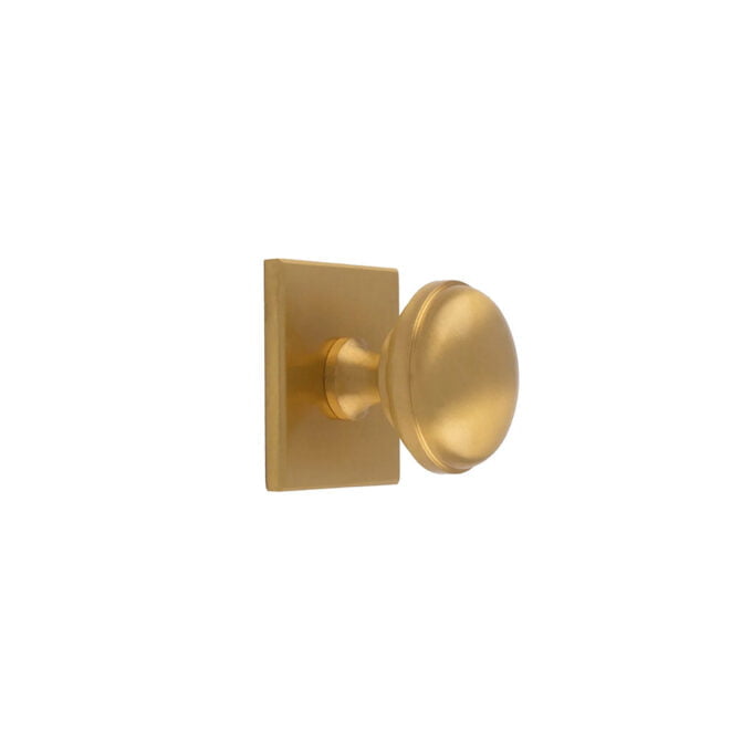 Warwick Cupboard Knob on 40mm Backplate- Satin Brass