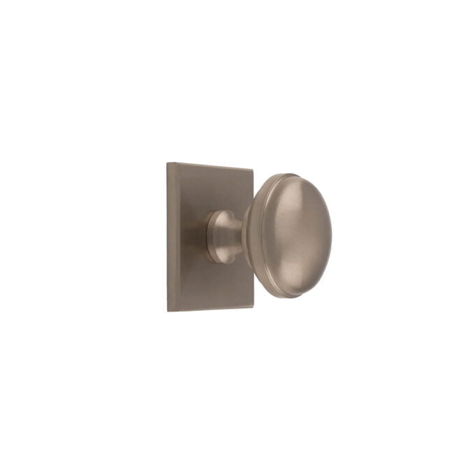 Warwick Cupboard Knob on 40mm Backplate - Satin Nickel