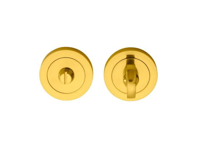 Gold doorknob set on white background