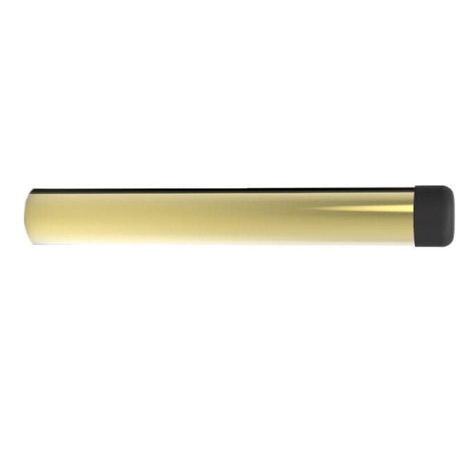 Gold-coloured cylindrical metal bar with black end cap.