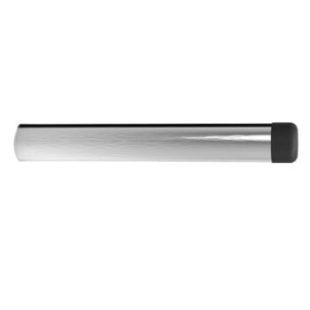 Brushed stainless steel cabinet handle, side view.