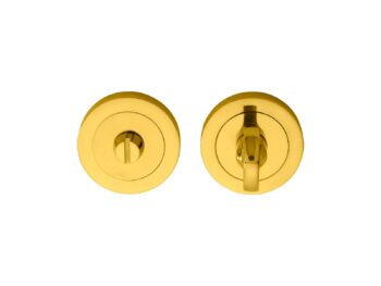 Gold door knobs, isolated on white background.