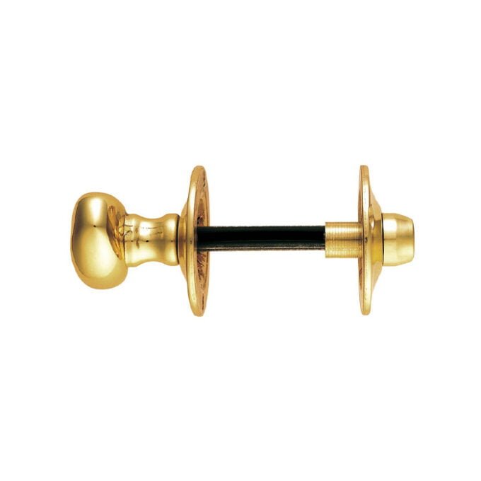 Gold and black vintage door handle isolated on white.