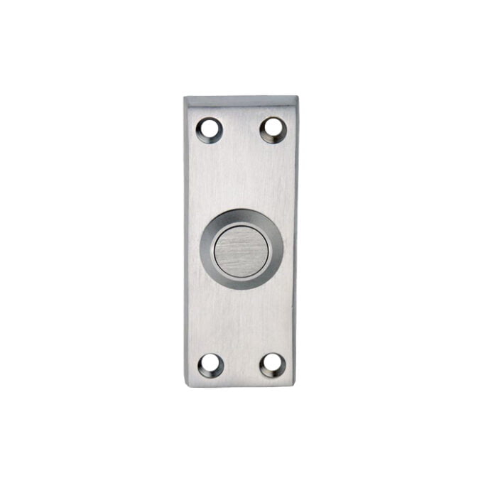 Stainless steel doorbell plate with circular button