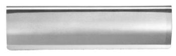 Stainless steel cylindrical tube on white background.