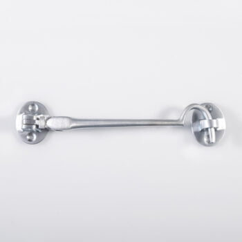 Silver wall-mounted safety handrail on white background