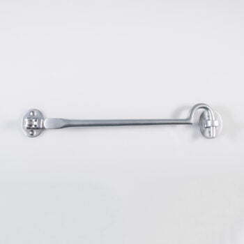 Silver ratchet spanner mounted on white wall