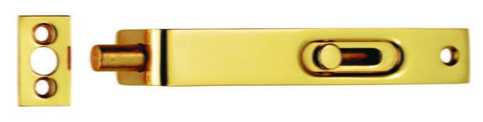 Gold-coloured sliding bolt door lock