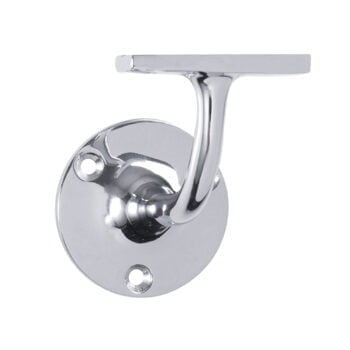 Silver wall-mounted hook with circular base.