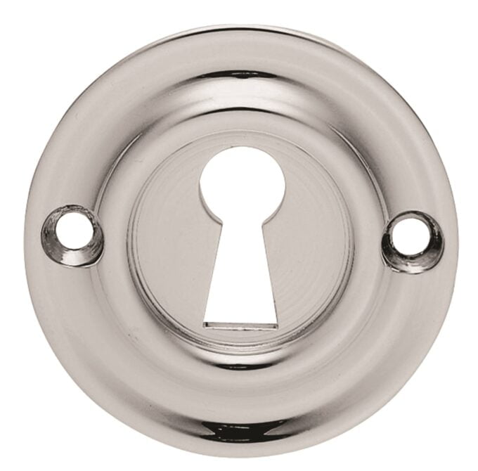 Chrome keyhole cover with twin screw holes