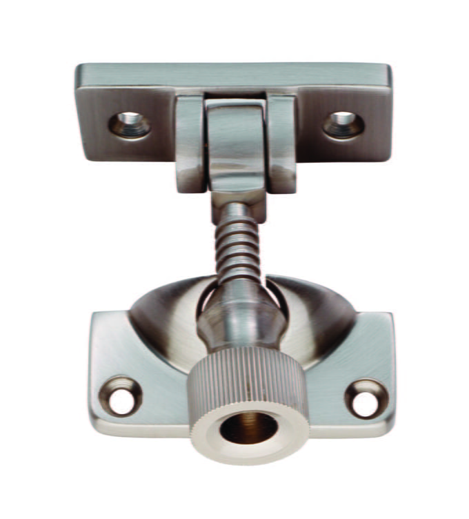 Stainless steel swivel hose attachment with locking mechanism.