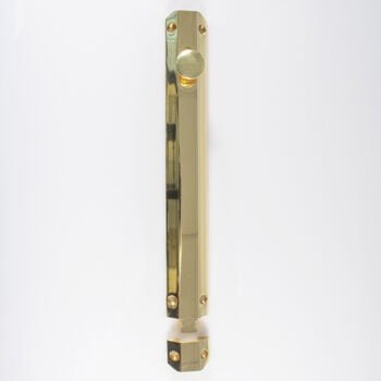 Brass door push plate on white background