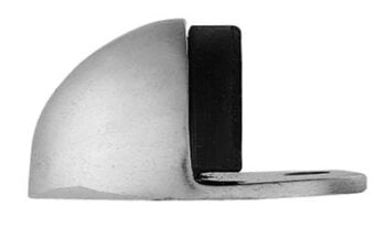 Metal doorstop on a white background.