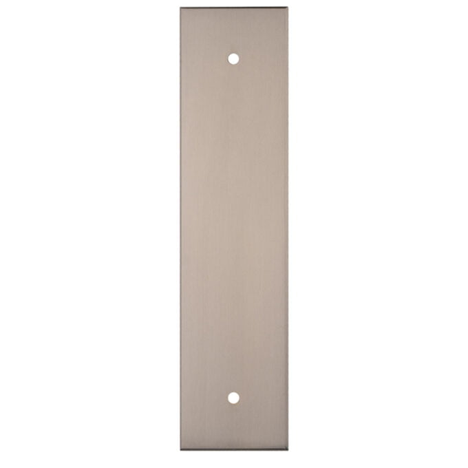 Grey metal plate with two holes for mounting