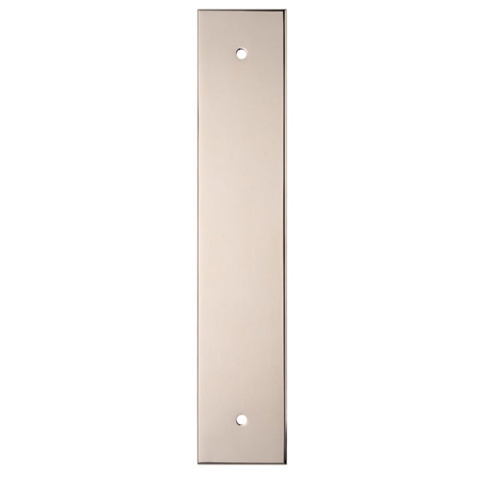 Rectangular beige metal door plate with holes