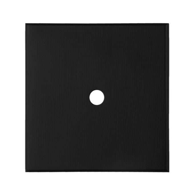 Black square panel with central hole.