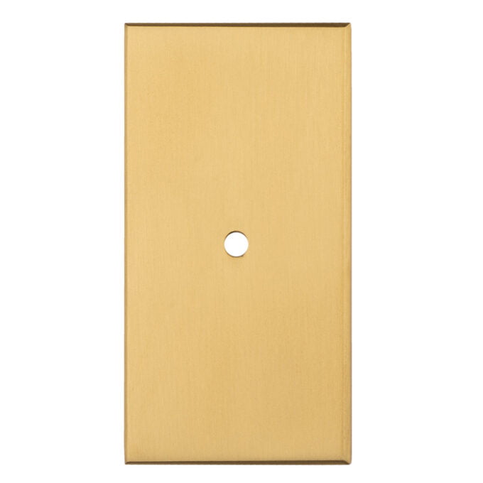 Gold blank wall plate with single hole.