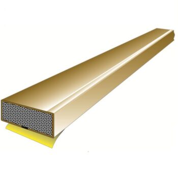 Gold-colored metallic bar with textured end detail.