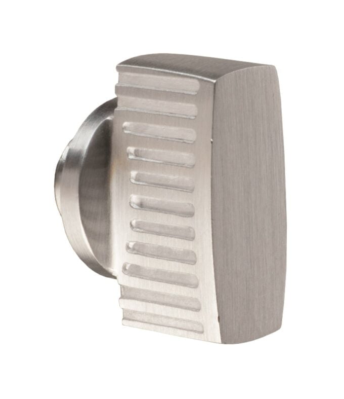 Stainless steel doorstop with grooved design