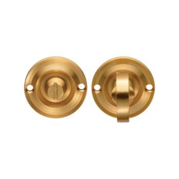 Brass door knob and handle set isolated on white.