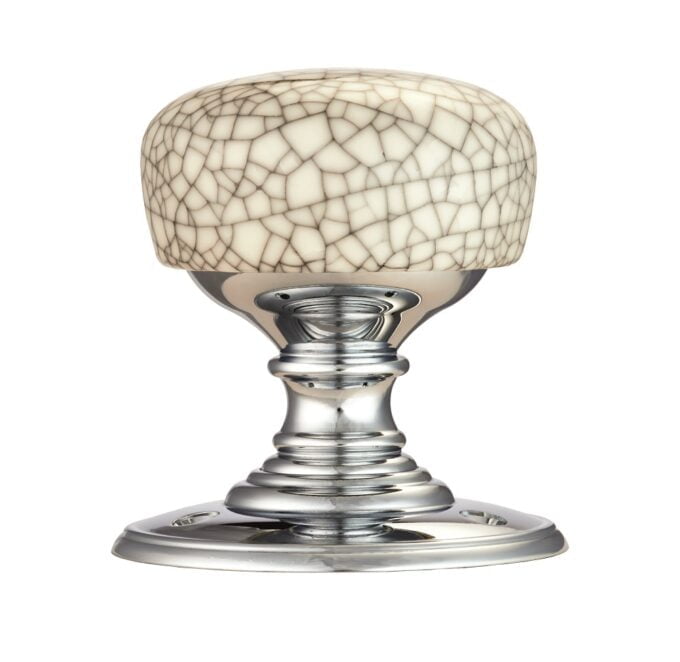 Vintage-style silver and crackled glass table lamp.