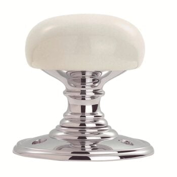 Silver bar stool with upholstered white seat