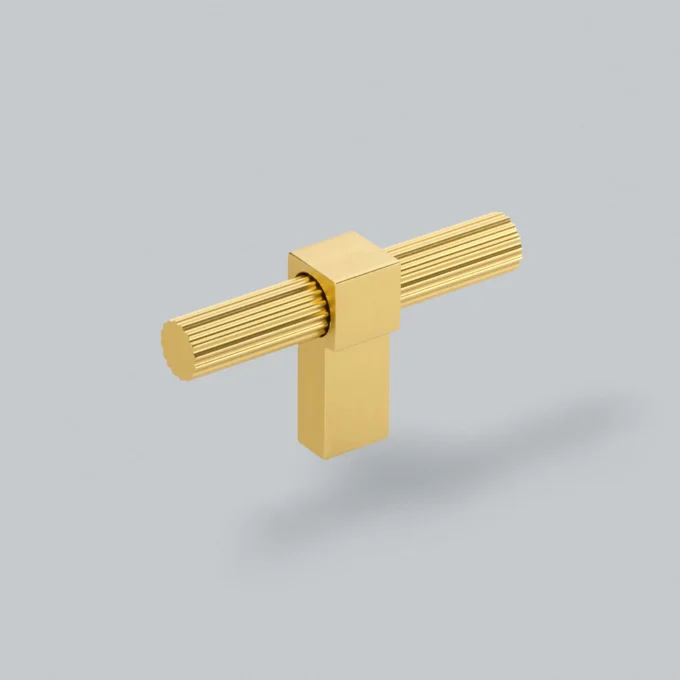 Huxley T-Bar Knob | Brushed Satin Brass