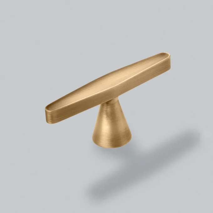 Conic T-Bar Knob | Dark Brushed Brass